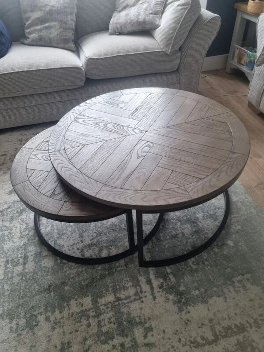 Grey Ash Nest of 2 Coffee Tables - Monroe. - Image 2