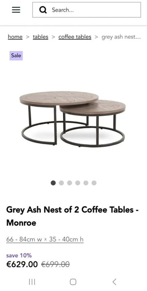 Grey Ash Nest of 2 Coffee Tables - Monroe. - Image 4