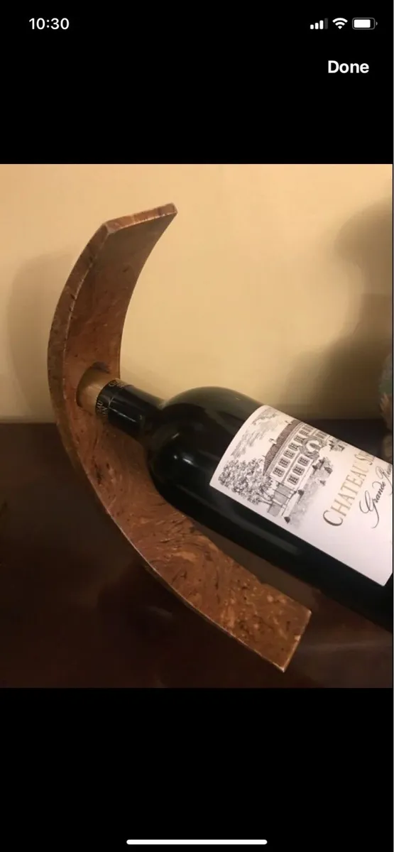 Olive Wood Wine Bottle Stand - Image 3