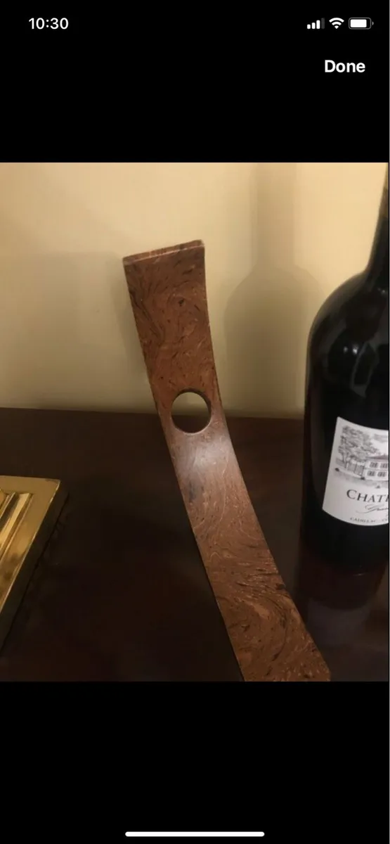 Olive Wood Wine Bottle Stand - Image 4