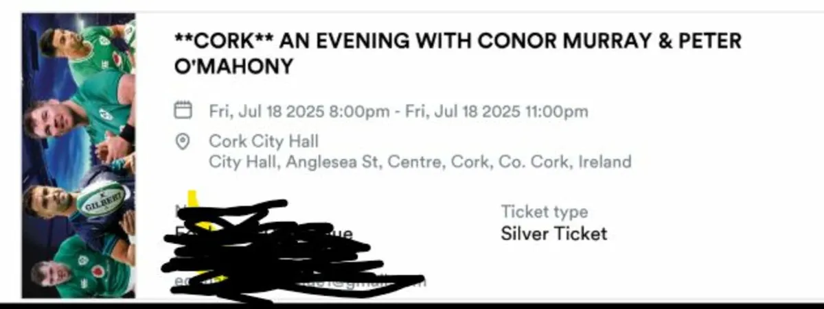X2 Silver Tickets for An Evening with Conor Murray