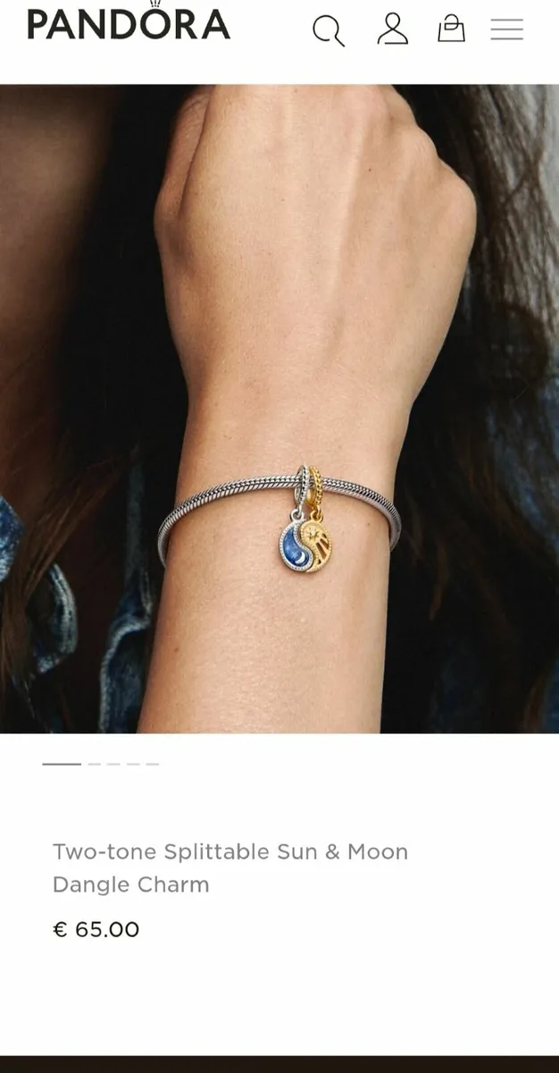 Pandora 2 split charm 14k gold and sterling Silver - Image 3