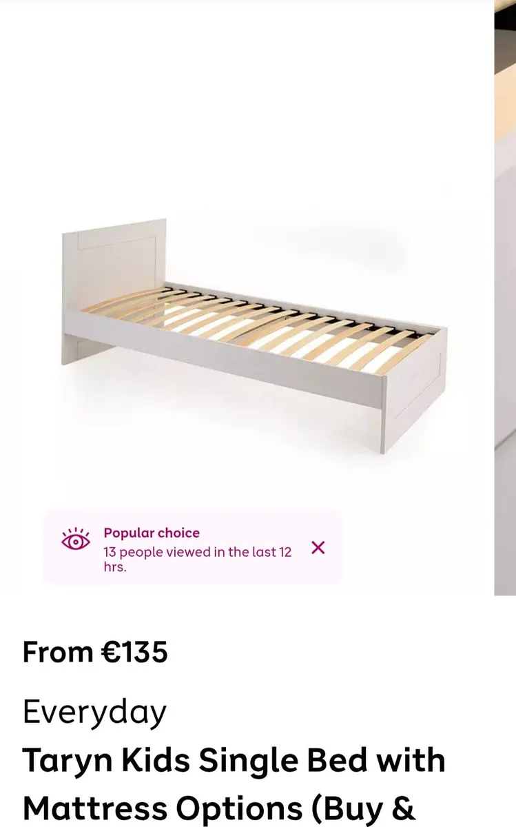 Children's Single white Bed - Image 3