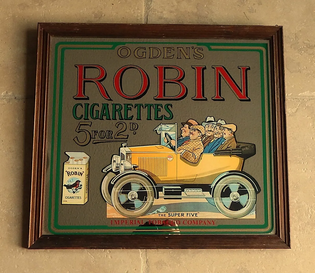 Vintage Ogden’s Robin Cigarettes Pub Mirror - Image 1