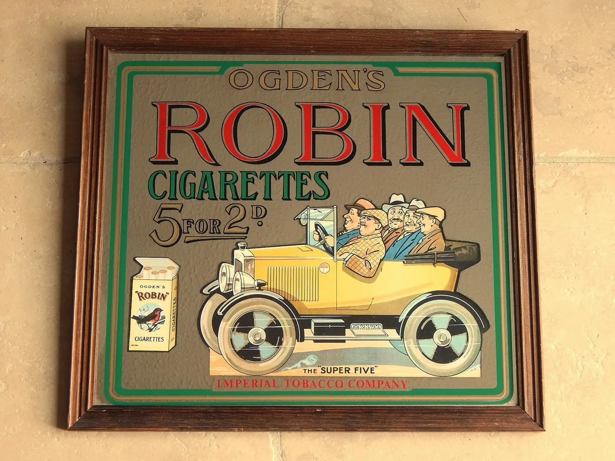 Vintage Ogden’s Robin Cigarettes Pub Mirror - Image 2