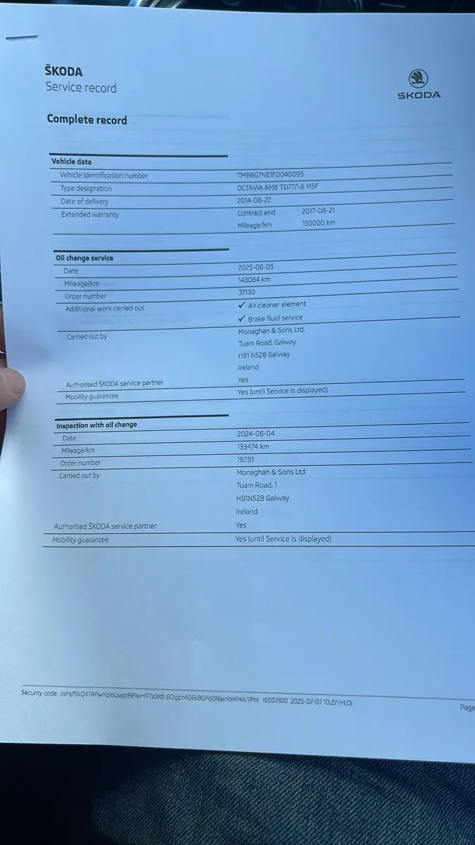 Full Main Dealer History 143kms Ncted 12/25 - Image 2