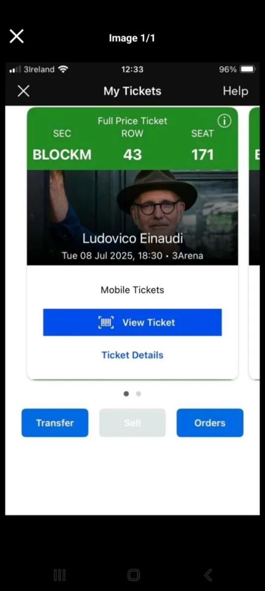 Ludovico einaudi tickets x 2