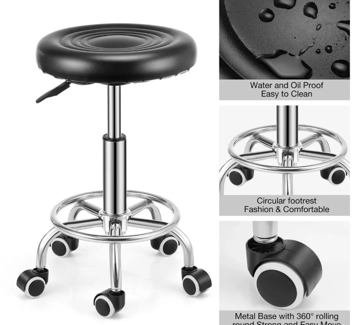 Salon Stool Adjustable Lift Swivel Chair NEW - Image 3