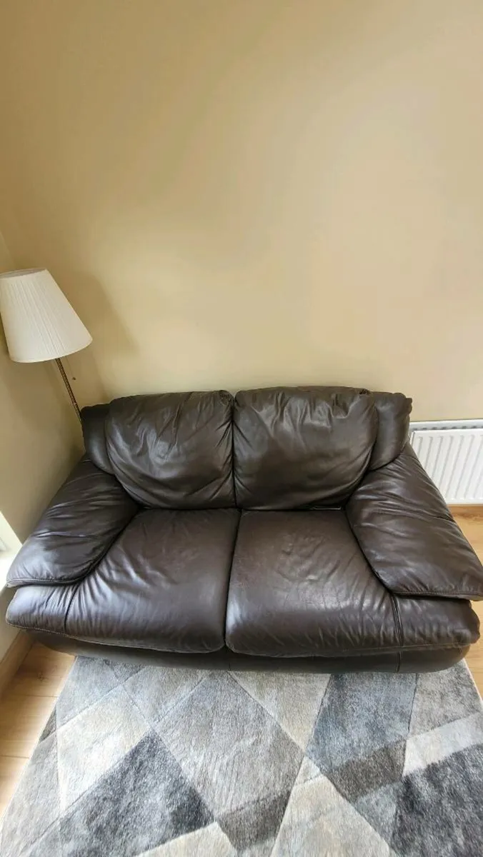 Italsofa Brown Leather Couch and Armchair Set - Image 2
