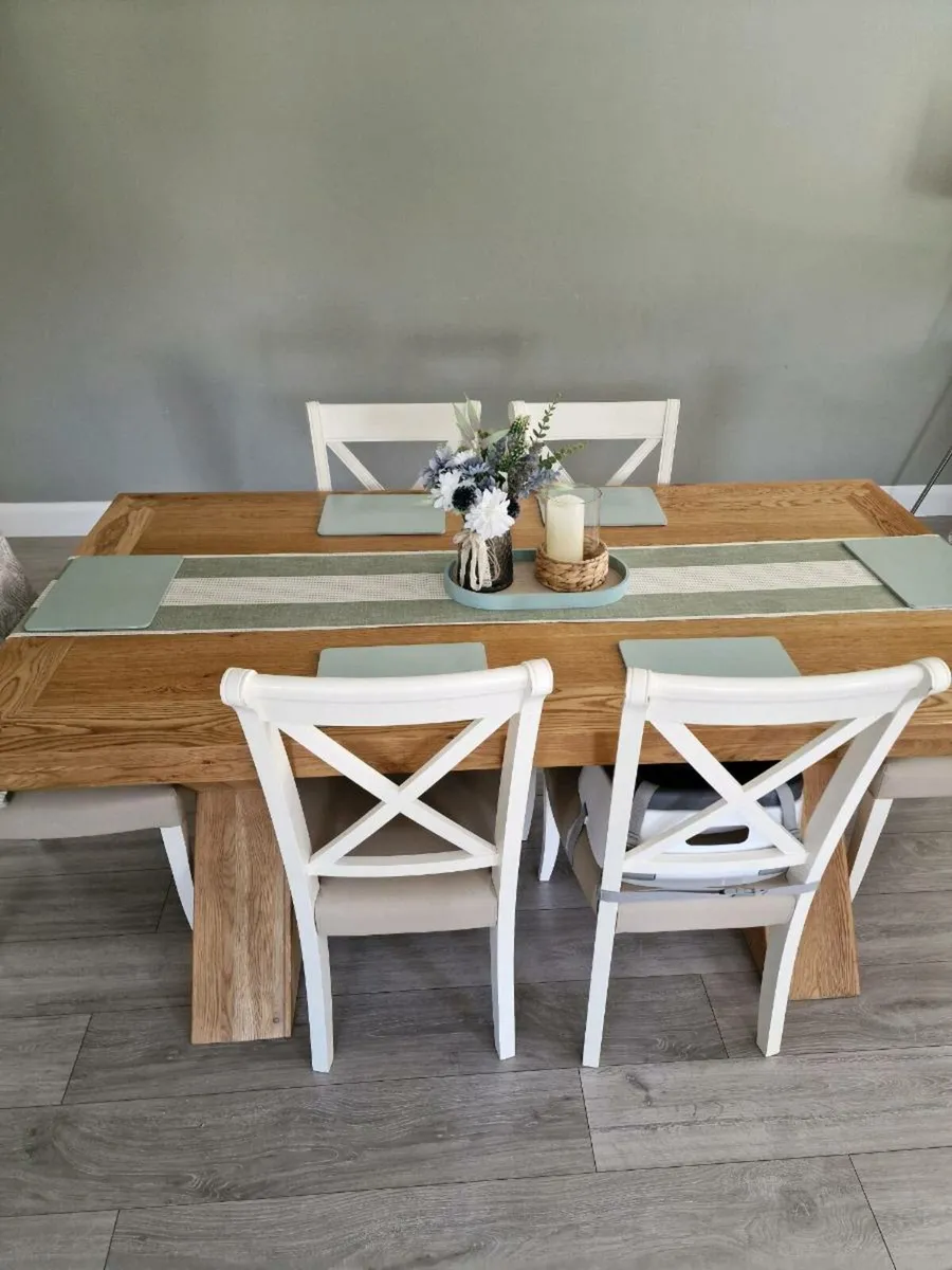 Solid Oak Kitchen Dining Table Rectangle - Image 1