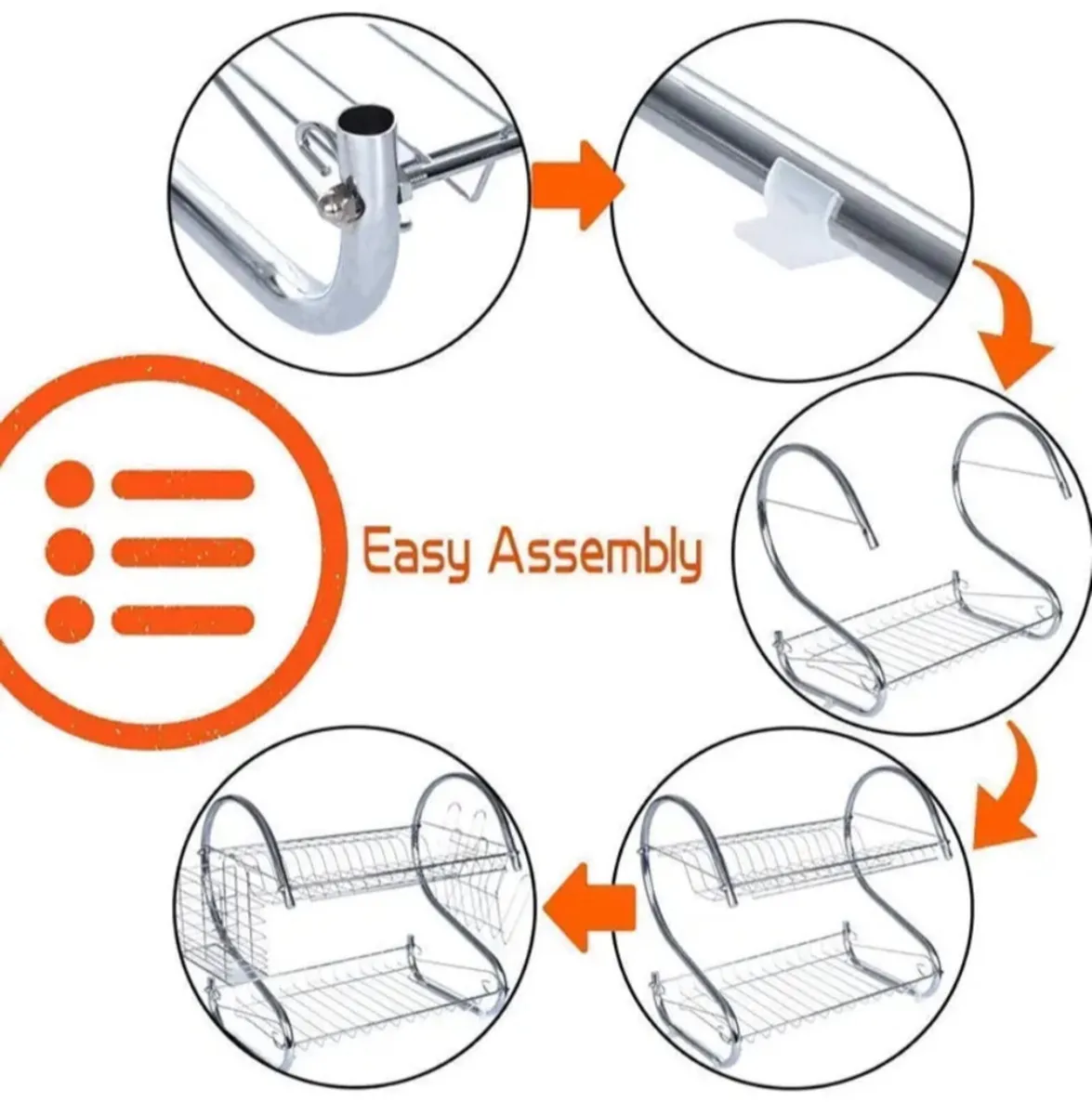 2 Tier Dish Drainer Rack Holder With Drip Tray NEW - Image 2