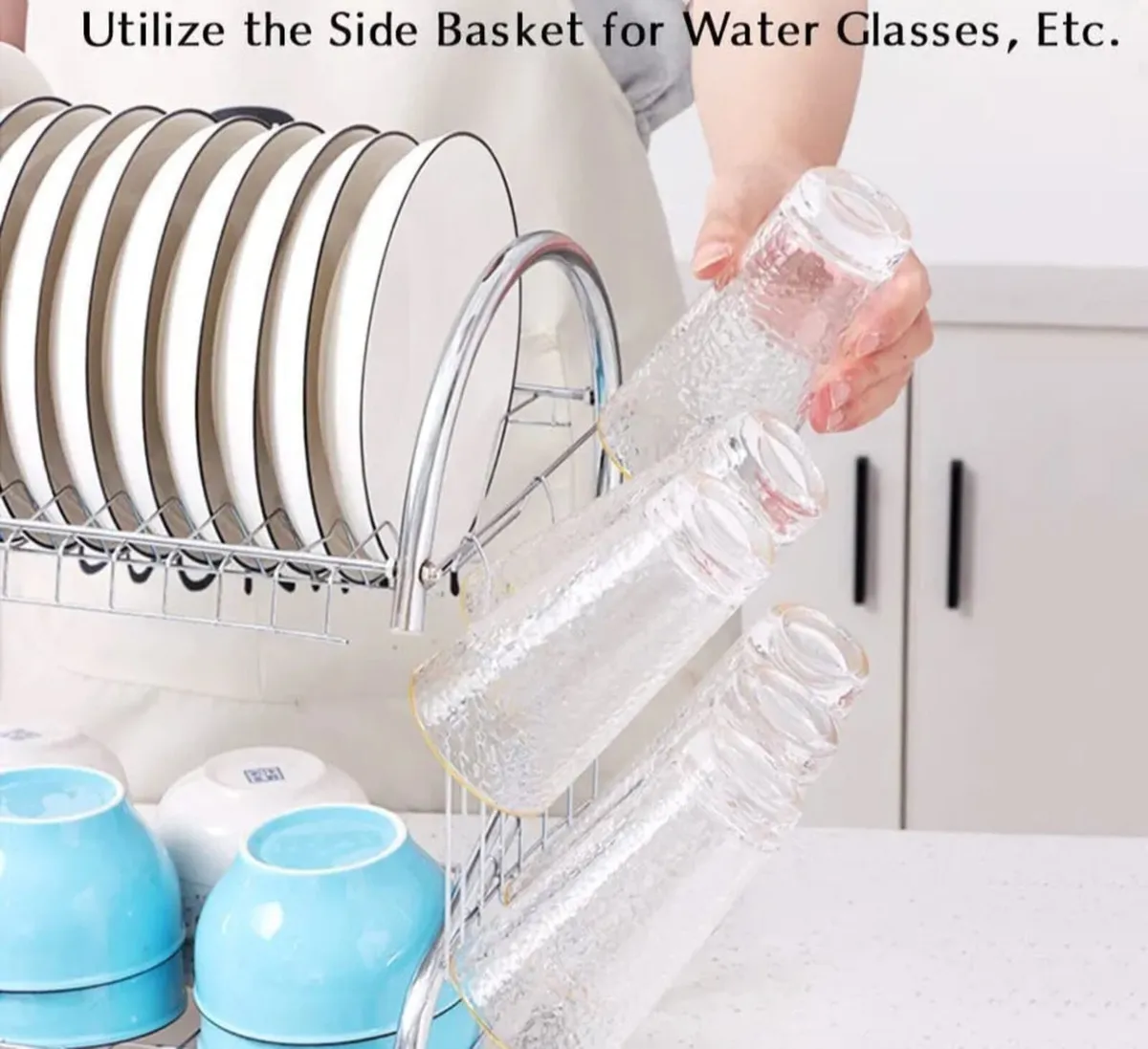 2 Tier Dish Drainer Rack Holder With Drip Tray NEW - Image 4