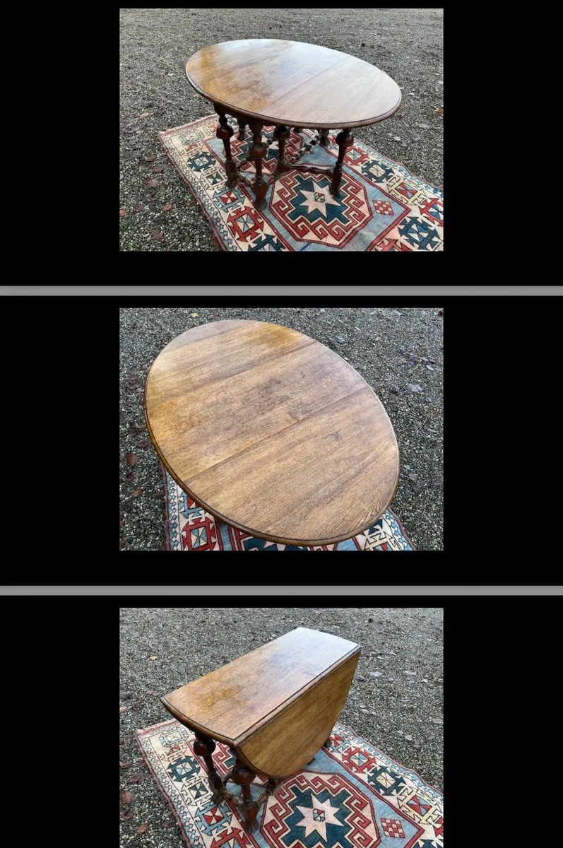 Oak drop leaf gate leg table