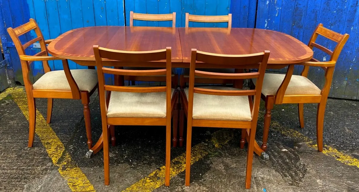 Mid Century Teak Dining Table & 6 Chairs - Image 1