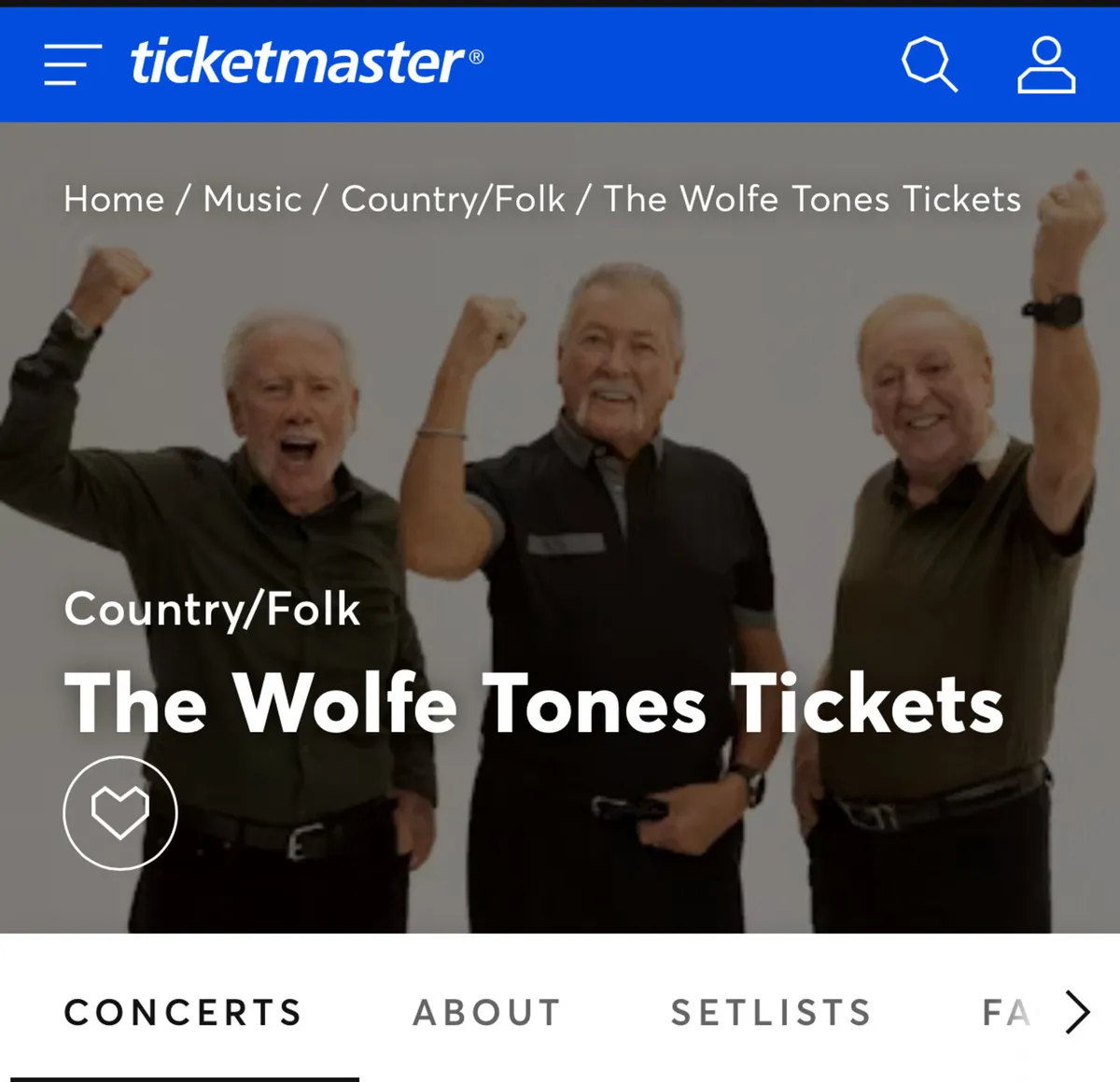 Wolfe Tones tickets (Friday 11th July)