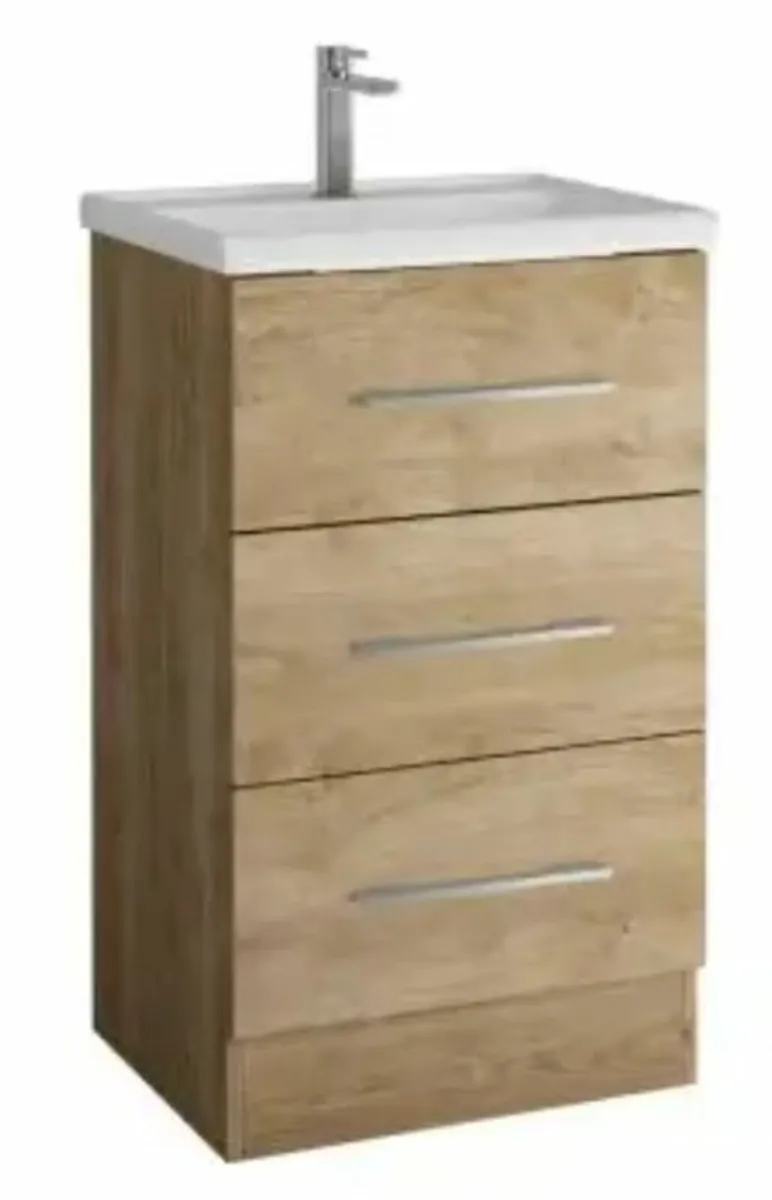 3 Drawer Floor  605 mm Standing Vanity and Basin - Image 2