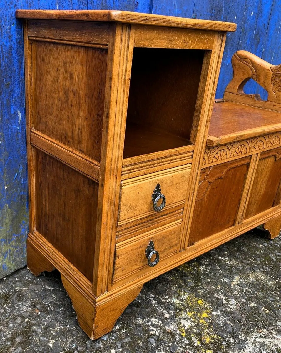 Oak Storage Bench - Image 4