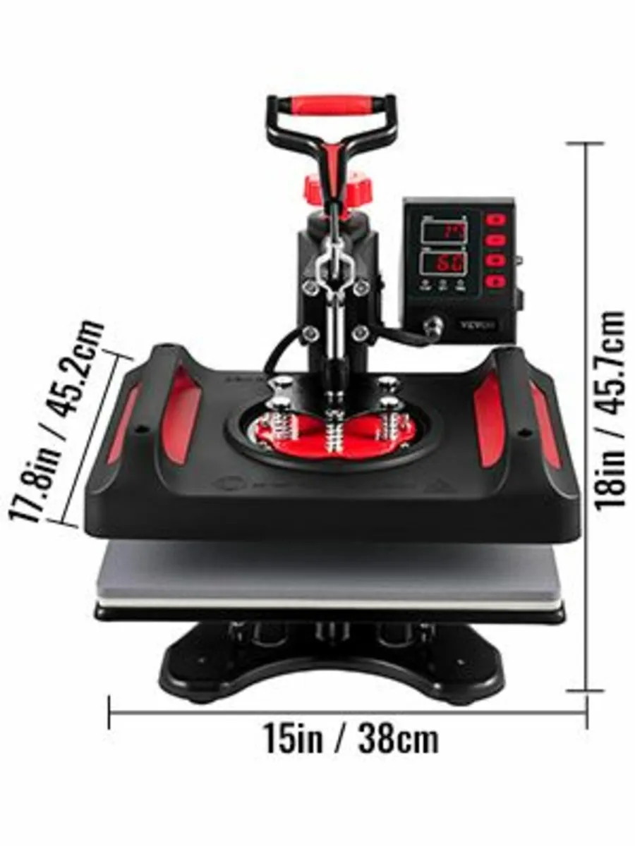 Heat Press 5-in-1 Machine 12x15 Sublimation Red - Image 2