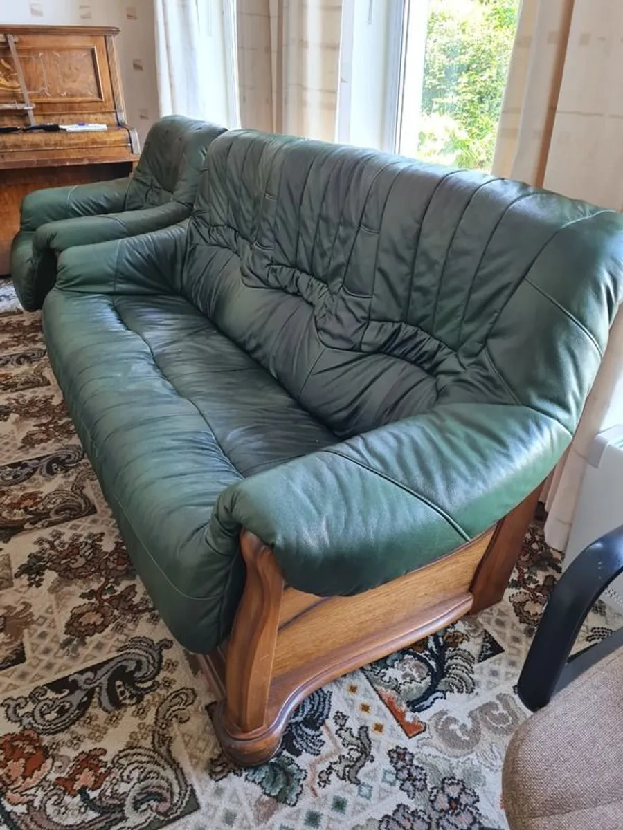 3 piece leather suite - Image 2