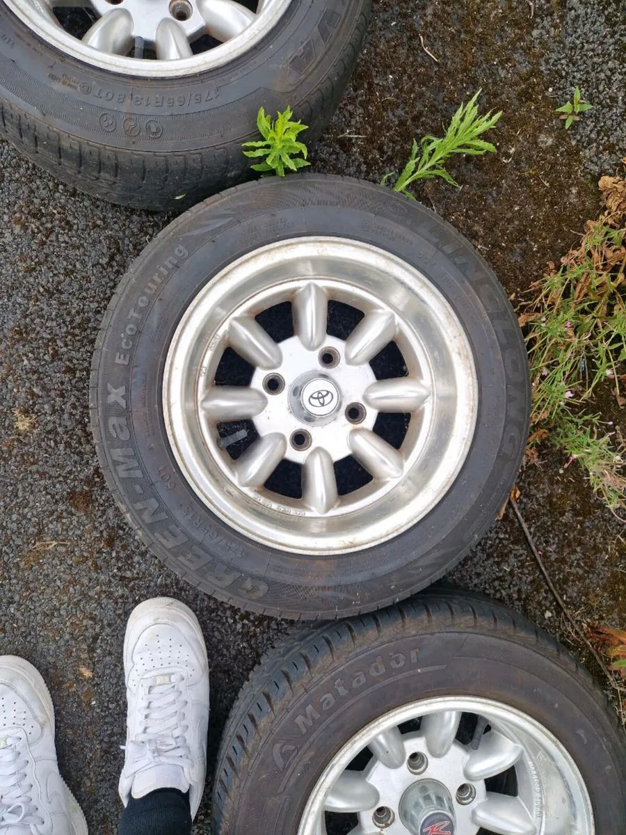 Toyota Superlites 4x114.3 with tyres - Image 3