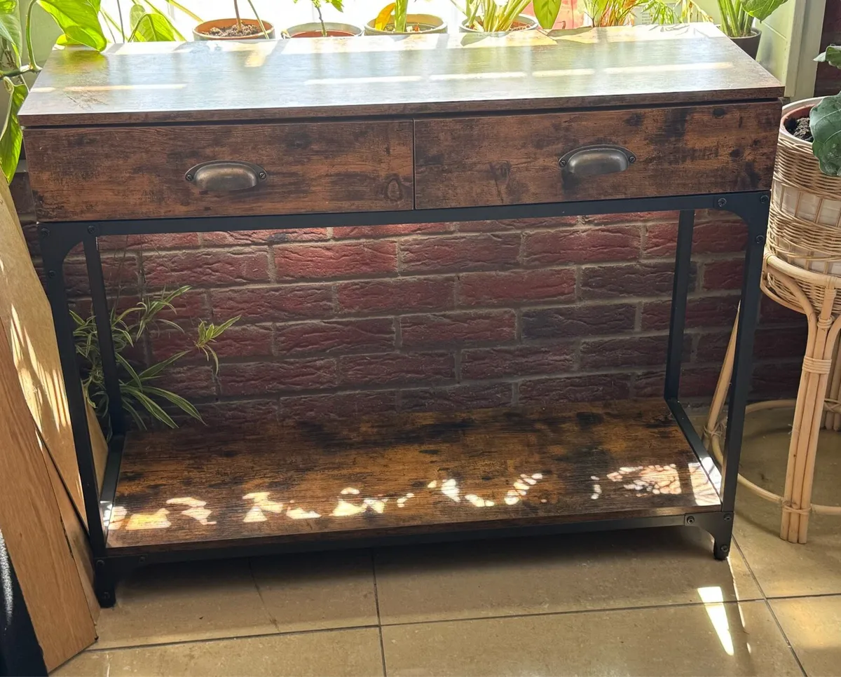 Wooden Industrial Style Console Table - Image 2