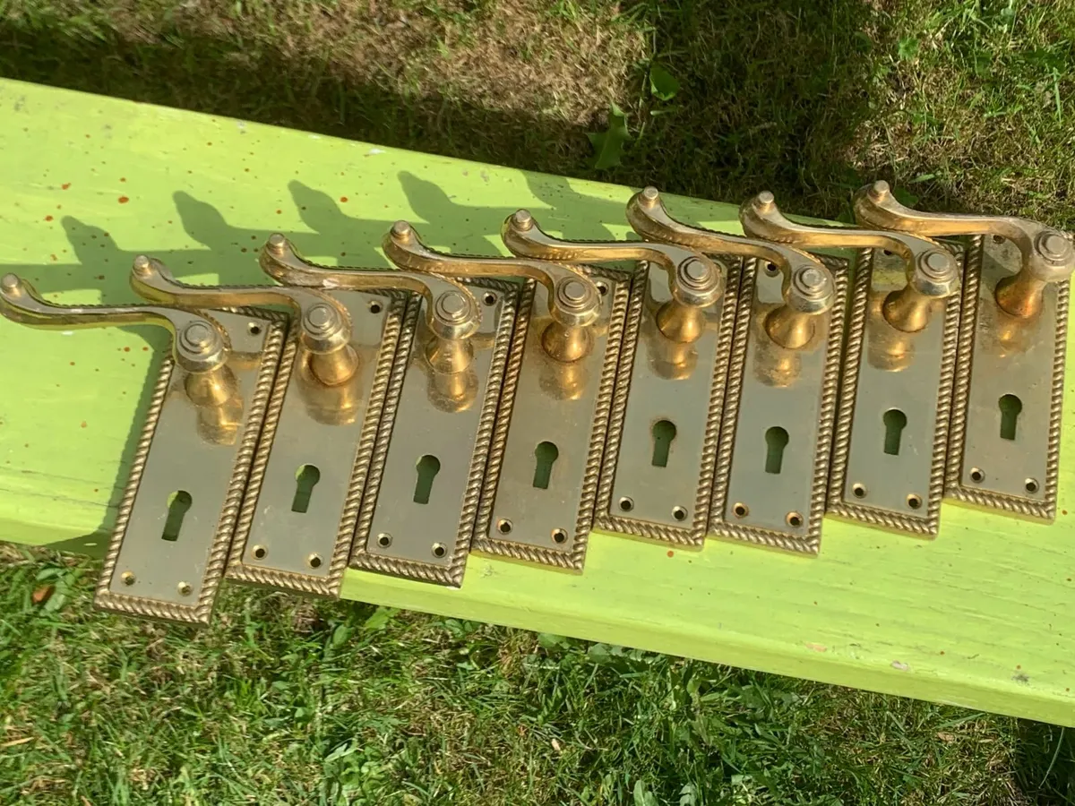 Polished Brass Door Handles 8 pairs - Image 3