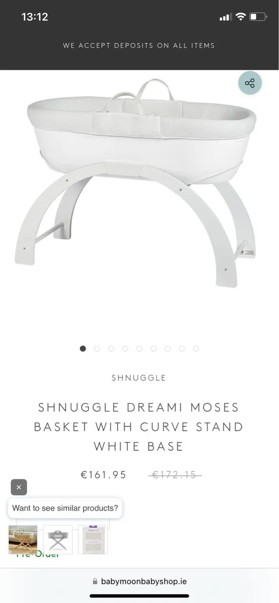 Bassinet / detachable modern Moses basket - Image 4