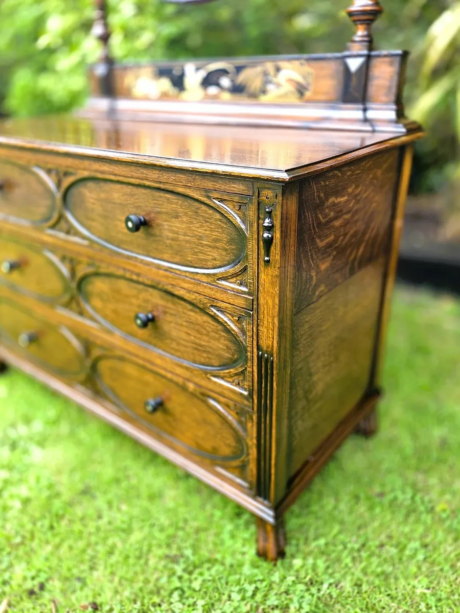 Vintage Oak Dressing Chest- 1930s - Image 3