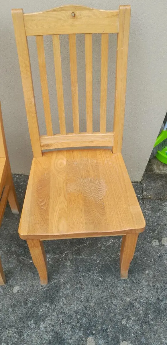 Solid Oak dinning Room Chairs 5 - Image 2