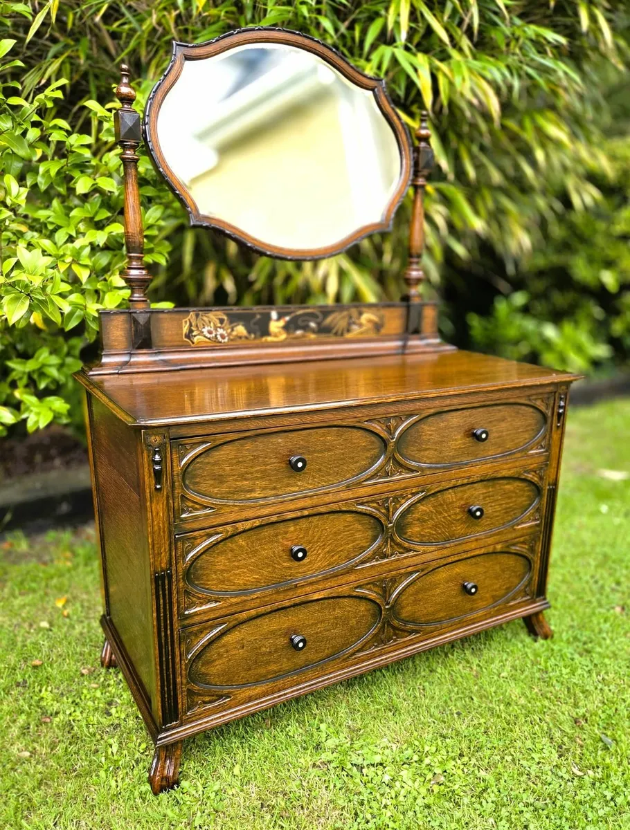 Vintage Oak Dressing Chest- 1930s - Image 1