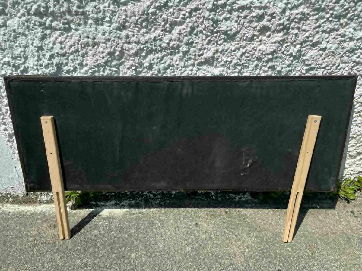 Brown Leather Double Bed Headboard - Image 2