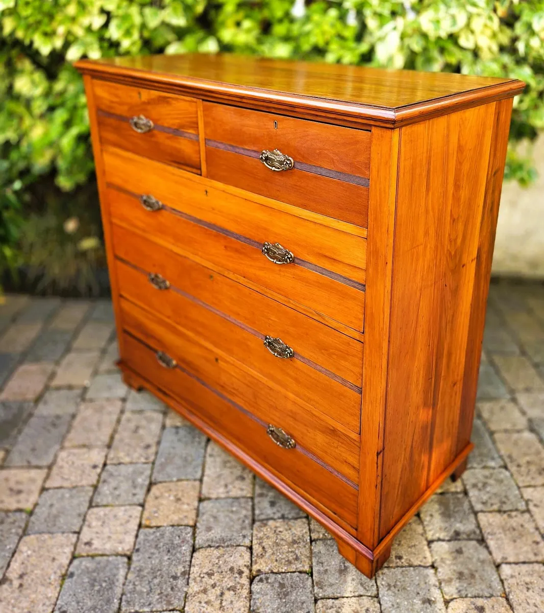 Large Edwardian Walnut Chest- Circa 1900 - Image 3
