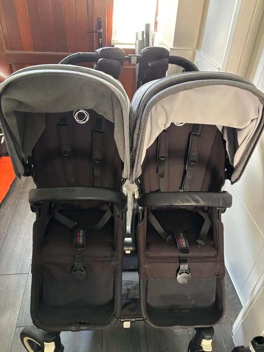 Bugaboo Donkey double buggy with leather covers - Image 1