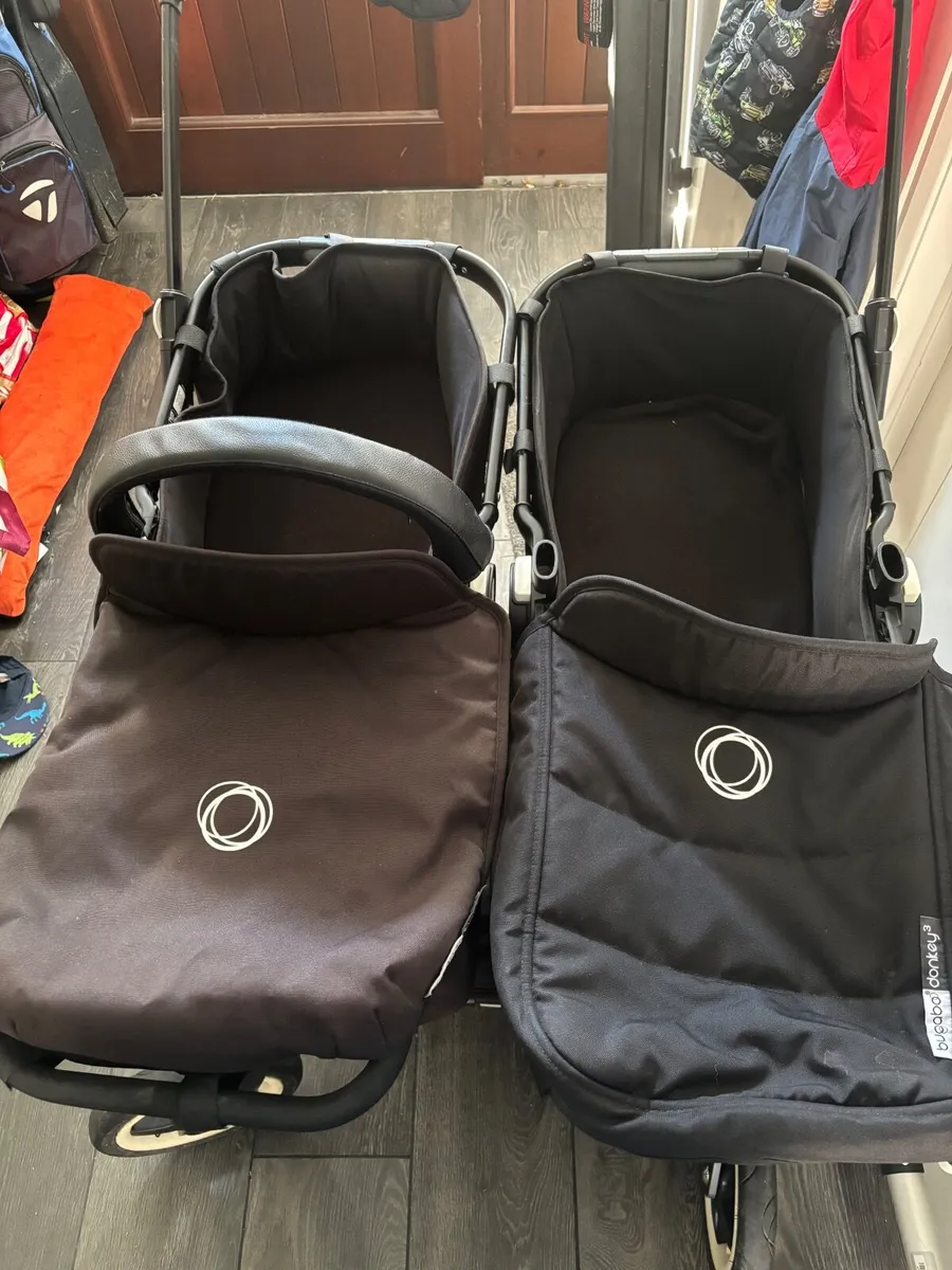 Bugaboo Donkey double buggy with leather covers - Image 4