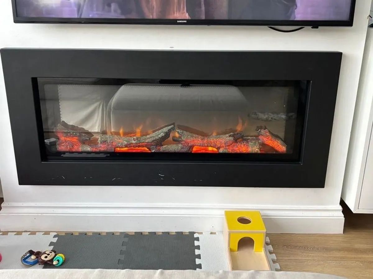 Feature Wall Electric Fireplace - priced to sell - Image 1