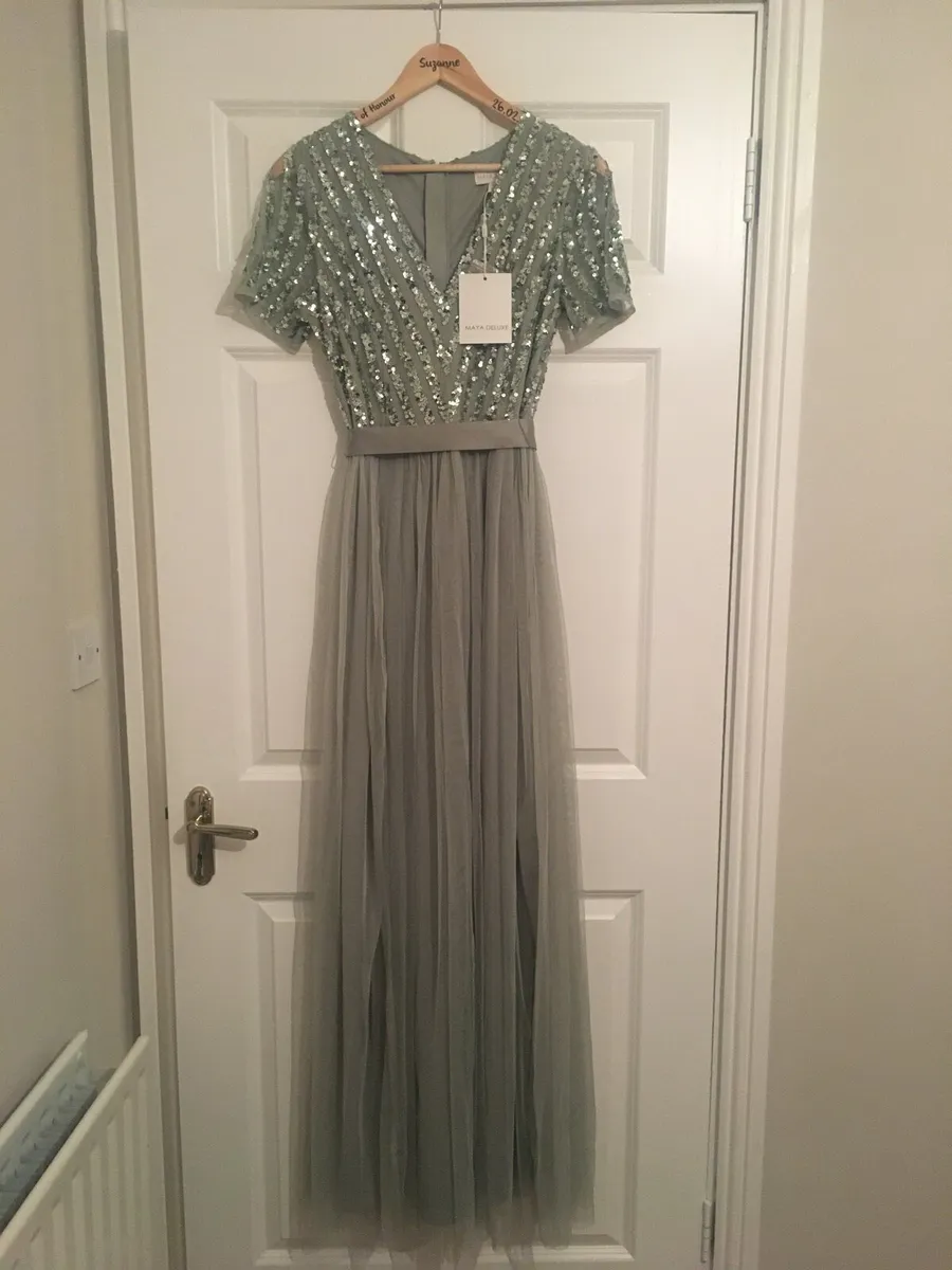 Maya Deluxe Sage Green Bridesmaid Dress size 10 - Image 1