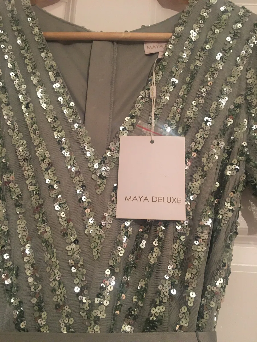 Maya Deluxe Sage Green Bridesmaid Dress size 10 - Image 2