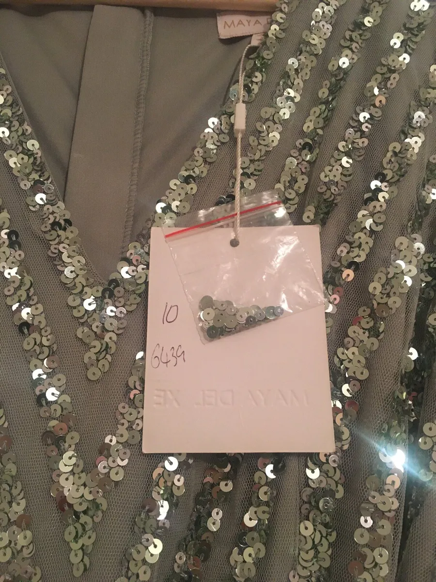 Maya Deluxe Sage Green Bridesmaid Dress size 10 - Image 3