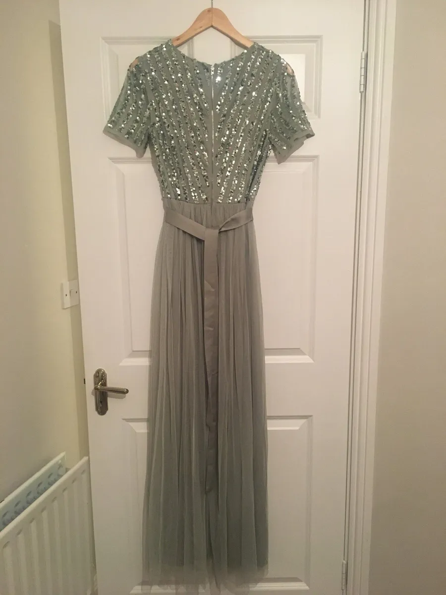 Maya Deluxe Sage Green Bridesmaid Dress size 10 - Image 4
