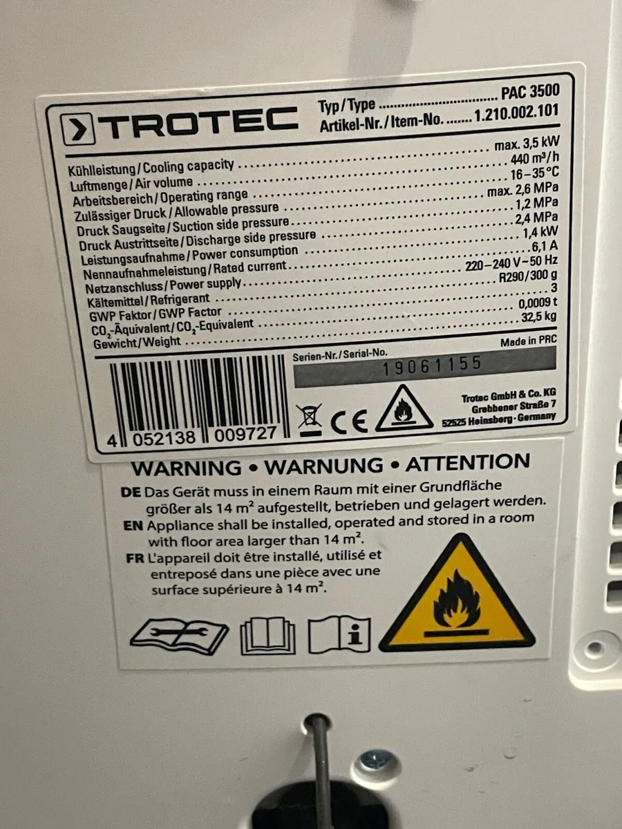 Portable Air Conditioner Trotec PAC 3500 - Image 2