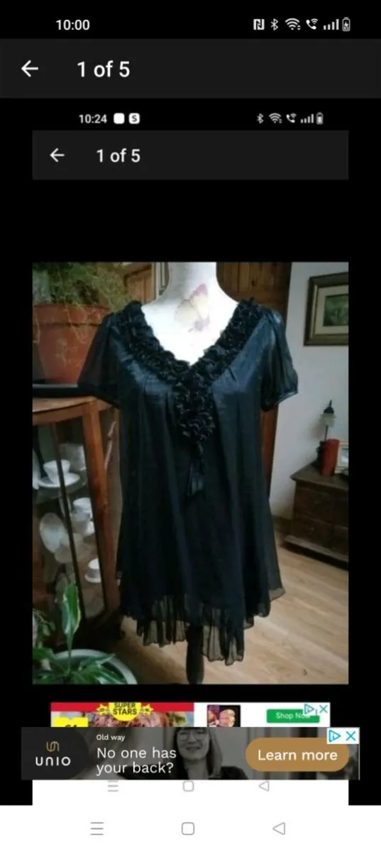 Black silk fully lined dress tunic. New with tags. - Image 1