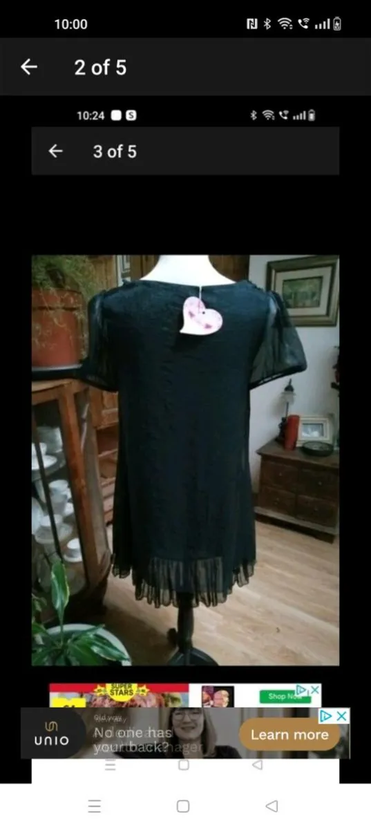 Black silk fully lined dress tunic. New with tags. - Image 2