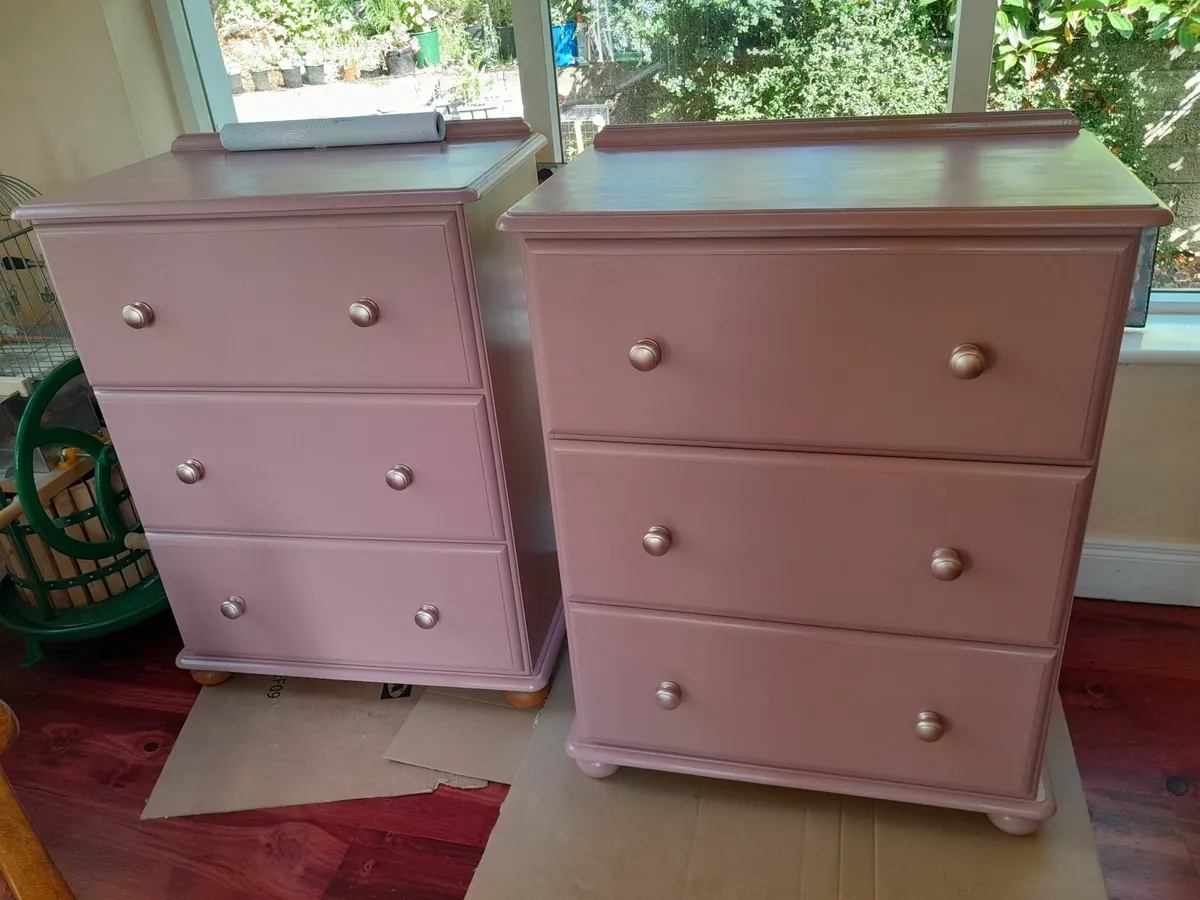 Chest of drawers x2 Blush Pink [Creeslough] - Image 1