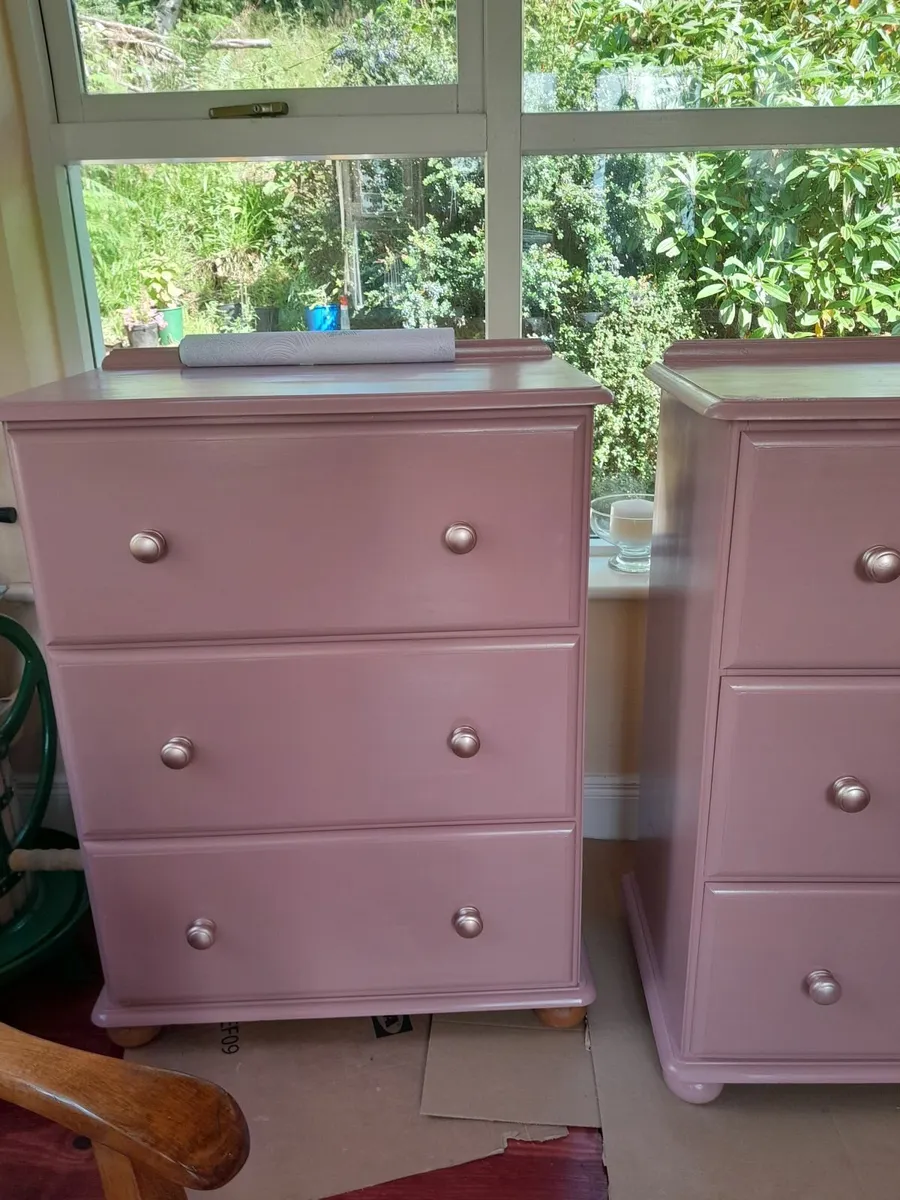 Chest of drawers x2 Blush Pink [Creeslough] - Image 3