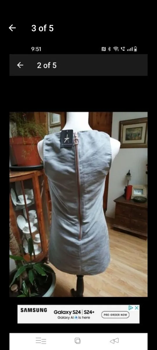 ladies Grey swade Dress. New with tags. - Image 2