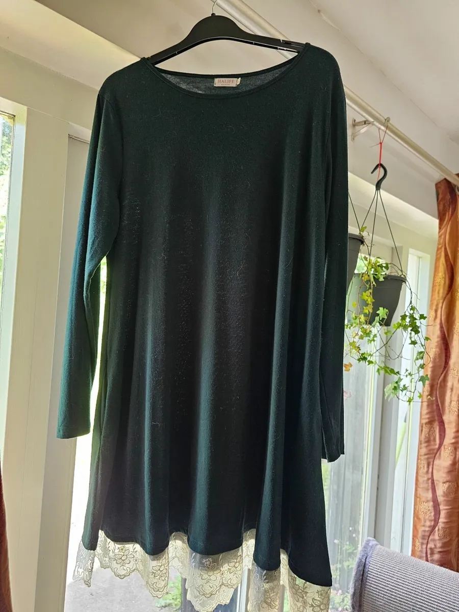 Dress with Lace Hem