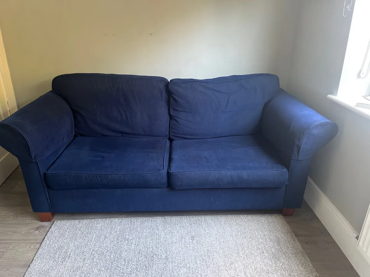 Navy couch / fold out bed - Image 1