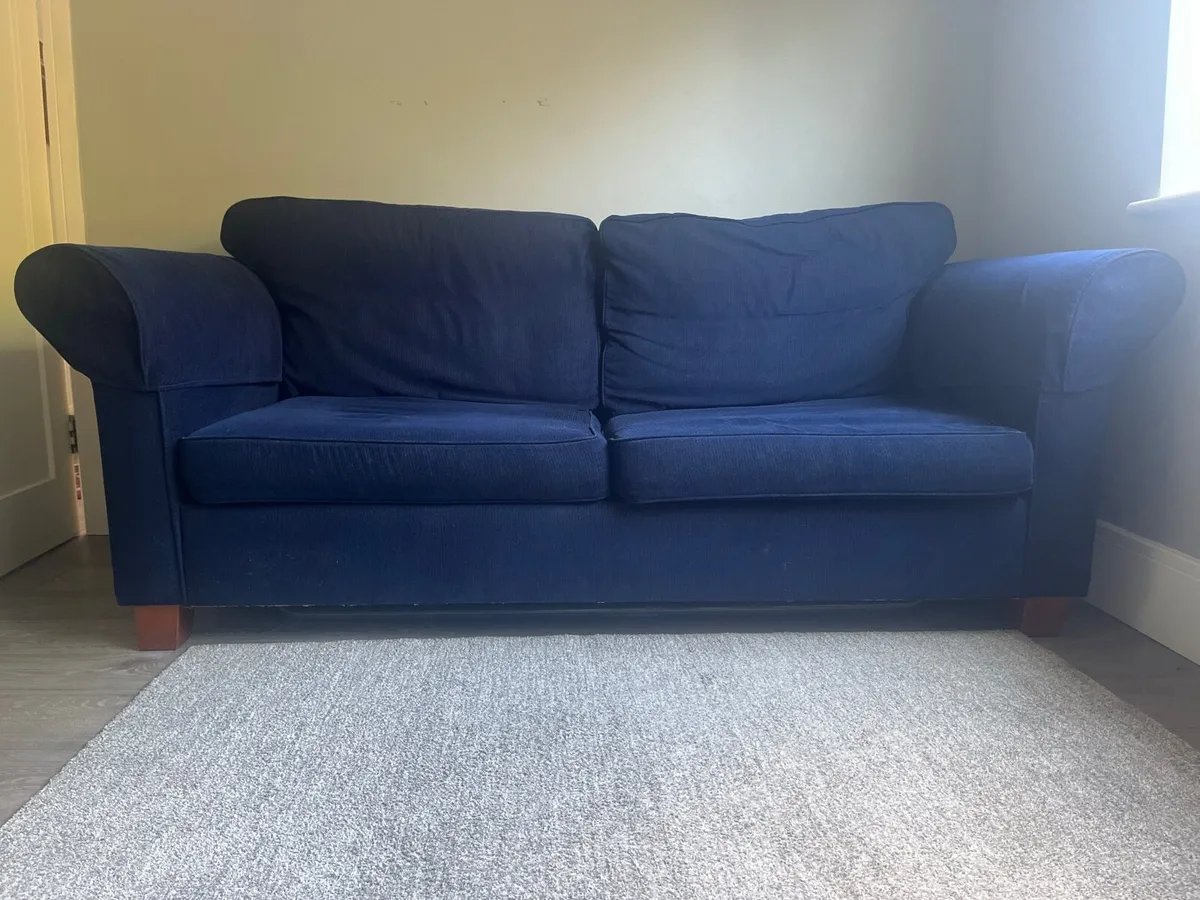 Navy couch / fold out bed - Image 2