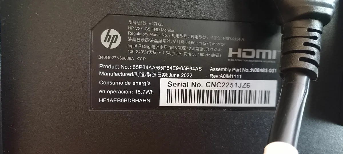 Computer Monitor HP 27 inch - Image 3