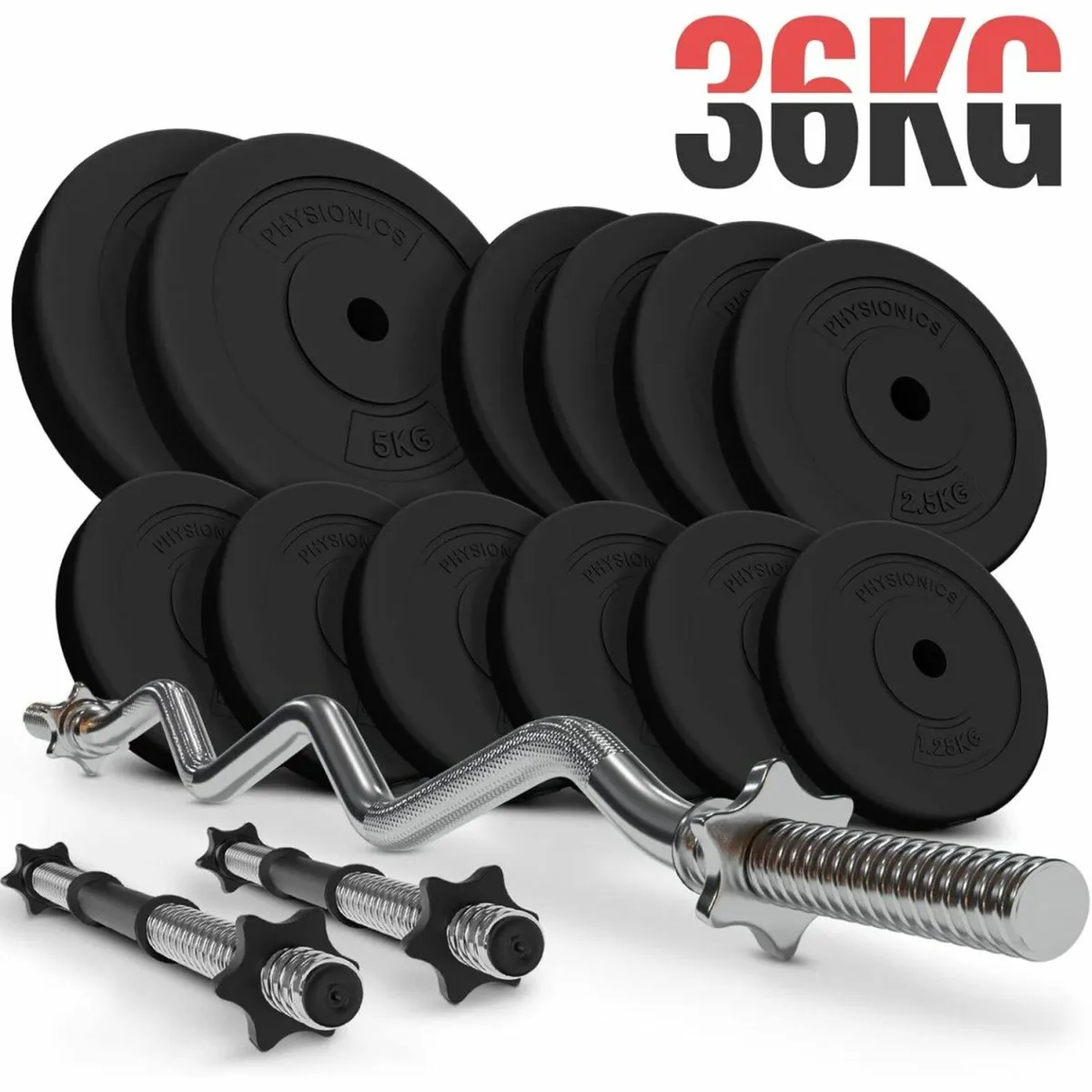 36KG SZ BARS & DUMBBELLS BAR SET - FREE DELIVERY